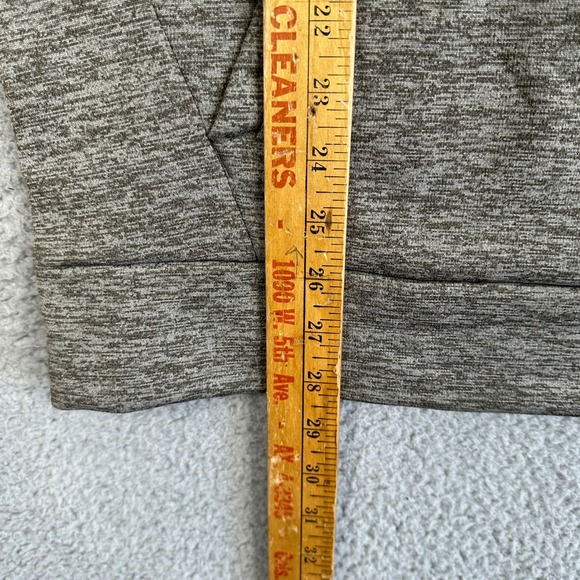 Under Armour Sweatshirt Hoodie Mens Medium Tan Gray Drawstring Loose Pocket Logo